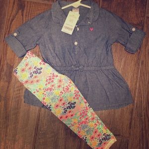 NWT Denim shirt and legging set!